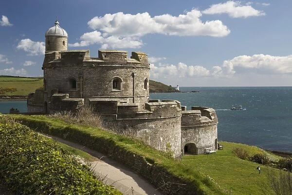 St. Mawes Castle and coastline, St. Mawes, Cornwall, England, United Kingdom, Europe