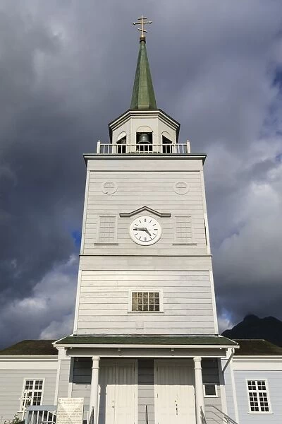 St. Michaels Cathedral, historic Russian Orthodox building, rare sunny day, Sitka