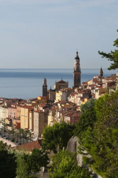 Framed Print : St. Michel church and the old town of Menton, Provence-Alpes-Cote d Azur, French Riviera, France, Mediterranean, Europe Framed Print : St. Michel church and the old town of Menton, Provence-Alpes-Cote d Azur, French Riviera, France, Mediterranean, Europe