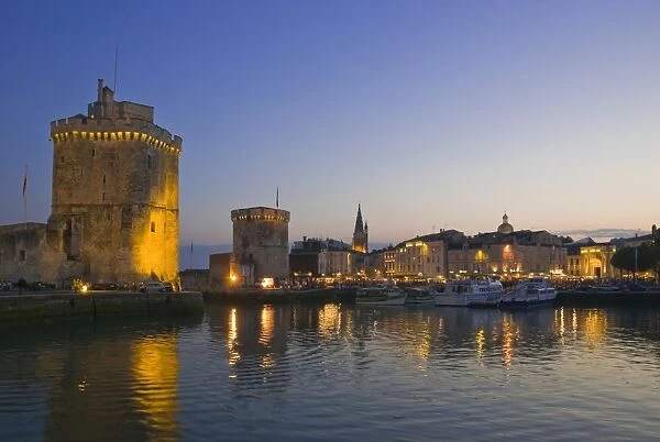 St. Nicholas and La Chaine towers at the entrance to the ancient port of La Rochelle