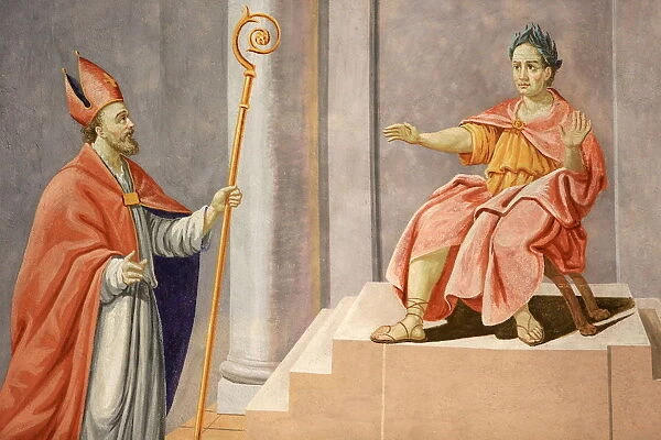 St. Nicolas pronounce a judgment of Solomon, St. Nicolas de Veroce church, Haute-Savoie