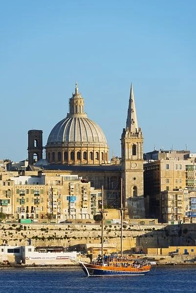 St. Pauls Anglican Cathedral and Carmelite Church, Valletta, Malta, Mediterranean, Europe