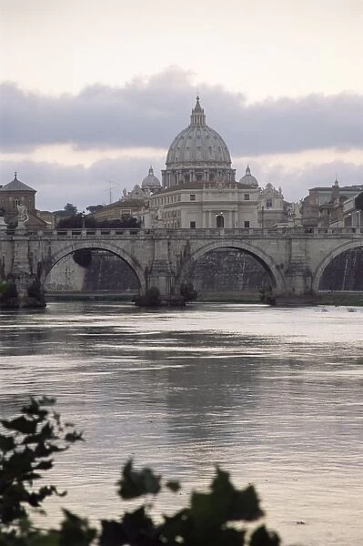 St. Peters Basilica from across the Tiber River