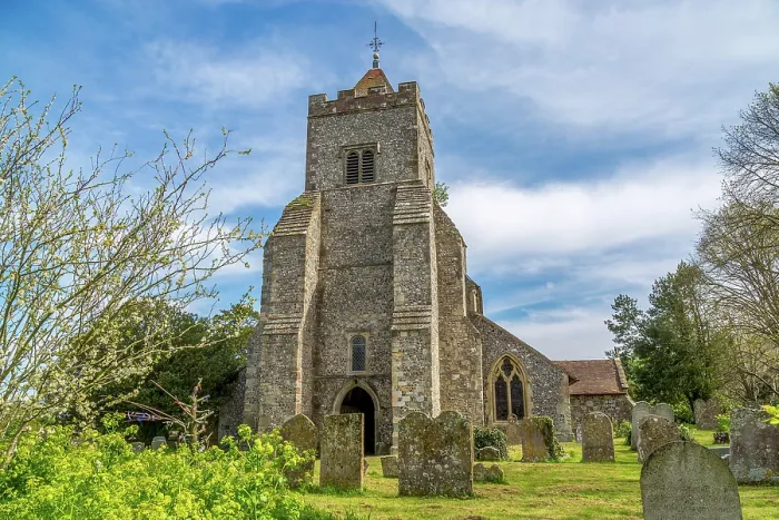 Framed Print : St Peter's Church in the village of Firle, East Sussex, England, UK. It dates from the 12th Century and is still in use today Framed Print : St Peter's Church in the village of Firle, East Sussex, England, UK. It dates from the 12th Century and is still in use today