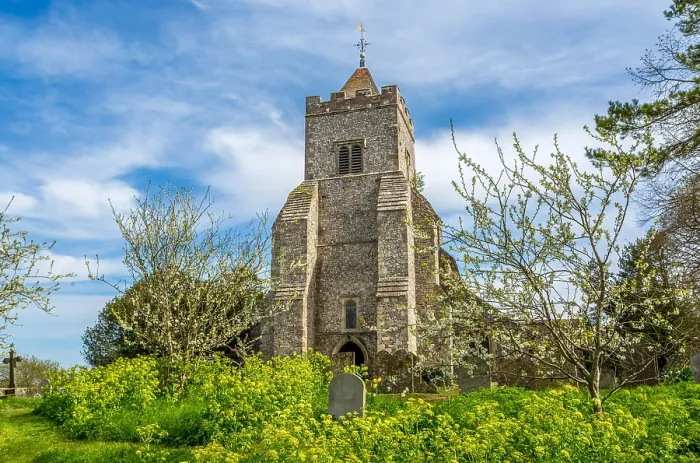 Framed Print : St Peter's Church in the village of Firle, East Sussex, England, UK. It dates from the 12th Century and is still in use today Framed Print : St Peter's Church in the village of Firle, East Sussex, England, UK. It dates from the 12th Century and is still in use today