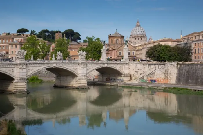 Framed Print : St. Peters and River Tiber, Rome, Lazio, Italy, Europe