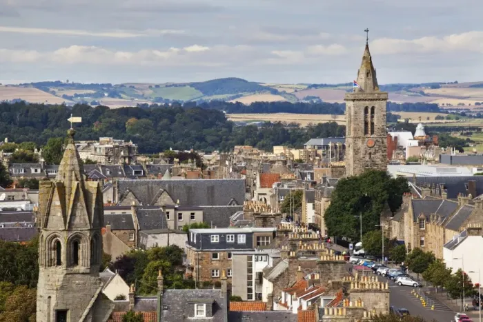 Framed Print : St. Salvators College from St. Rules Tower at St. Andrews Cathedral, St. Andrews, Fife, Scotland, United Kingdom, Europe Framed Print : St. Salvators College from St. Rules Tower at St. Andrews Cathedral, St. Andrews, Fife, Scotland, United Kingdom, Europe