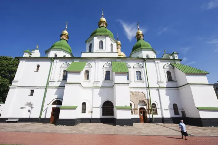 Framed Print : St. Sophias Cathedral, built between 1017 and 1031 with baroque style domes Framed Print : St. Sophias Cathedral, built between 1017 and 1031 with baroque style domes