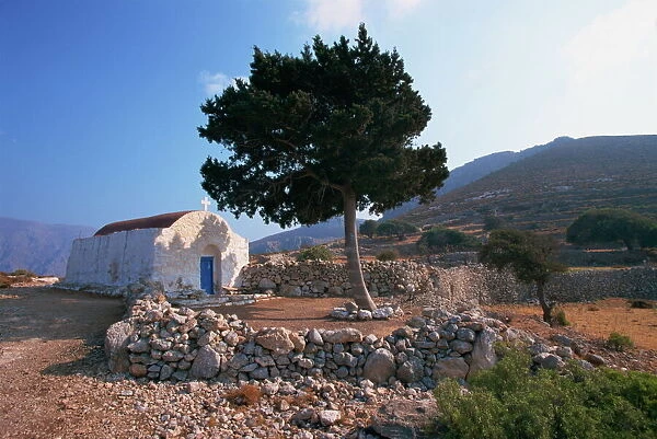 St. Stephanos chapel, Tilos, Dodecanese, Greek Islands, Greece, Europe