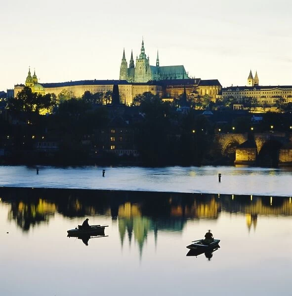 St. Vitus Cathedral and Prague Castle across the River Vltava, Prague, Czech Republic