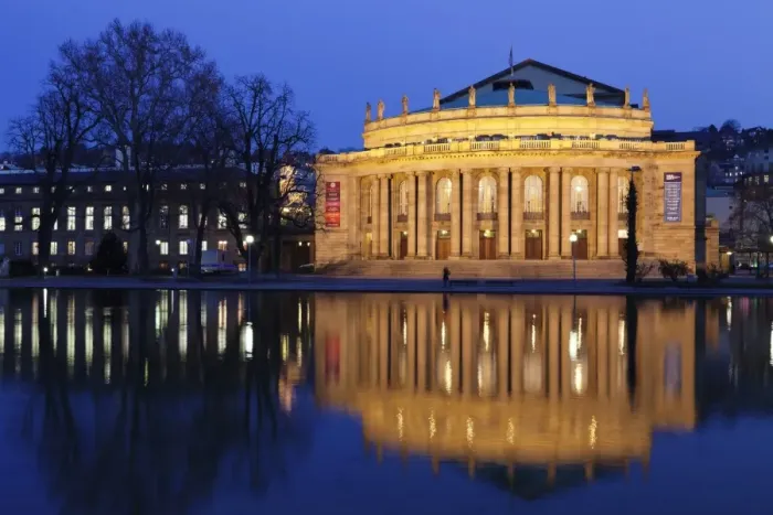 Framed Print : Staatstheater (Stuttgart theatre and opera house) at night, reflecting in the Eckensee, Schlosspark, Stuttgart, Baden Wurttemberg, Germany, Europe Framed Print : Staatstheater (Stuttgart theatre and opera house) at night, reflecting in the Eckensee, Schlosspark, Stuttgart, Baden Wurttemberg, Germany, Europe