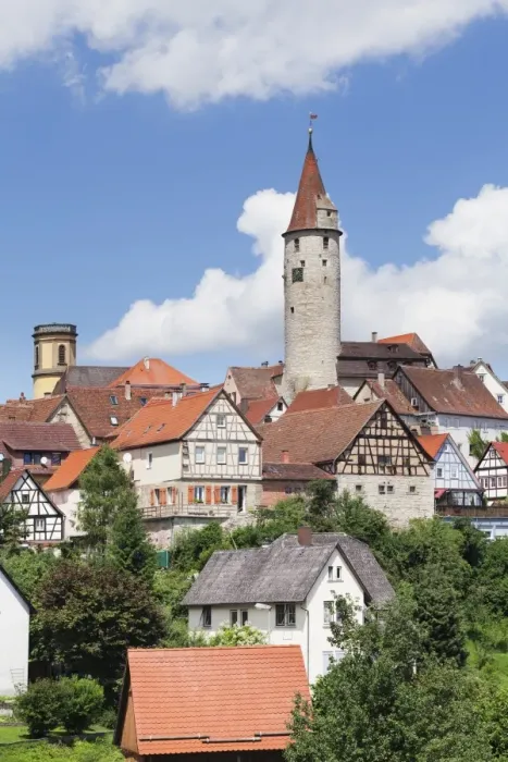 Framed Print : Stadtturm Tower, Half Timbered Houses, Kirchberg an der Jagst, Hohenlohe Region, Baden Wurttemberg, Germany Framed Print : Stadtturm Tower, Half Timbered Houses, Kirchberg an der Jagst, Hohenlohe Region, Baden Wurttemberg, Germany