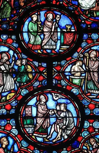 Stained glass from the 13th century of Jesus Christ, Chapel of Our Lady