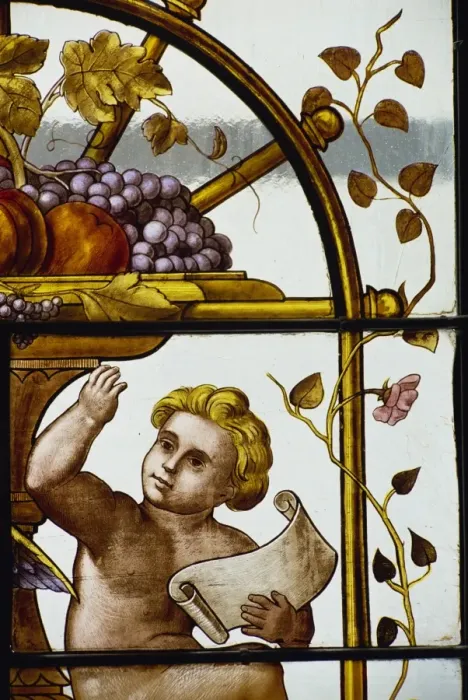 Framed Print : Stained glass in the Baur au Lac Hotel Framed Print : Stained glass in the Baur au Lac Hotel