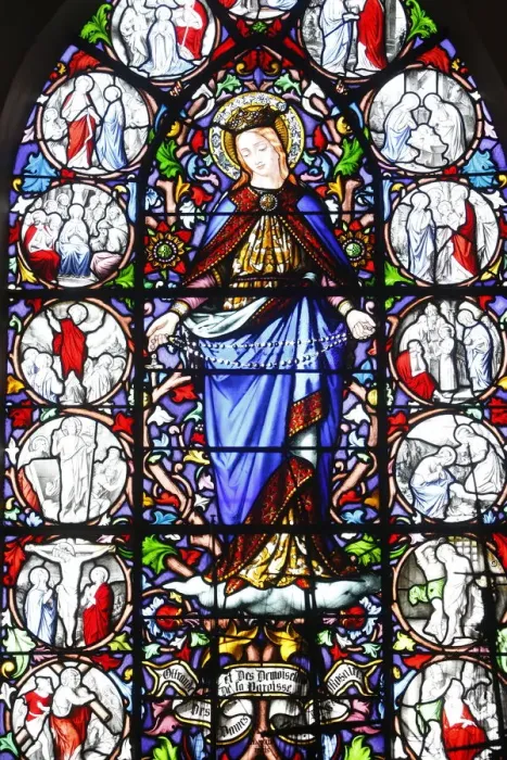 Framed Print : Stained glass of Christs Passion, Saint Martins church, Saint-Valery-sur-Somme Framed Print : Stained glass of Christs Passion, Saint Martins church, Saint-Valery-sur-Somme