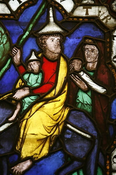 Stained glass of Moses and the Exodus, Klosterneuburg, Austria, Europe