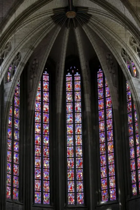 Framed Print : Stained glass in Sainte-Croix (Holy Cross) cathedral, Orleans, Loiret, France, Europe Framed Print : Stained glass in Sainte-Croix (Holy Cross) cathedral, Orleans, Loiret, France, Europe