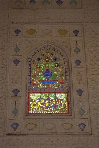 Stained glass window in the Amber Fort and Palace