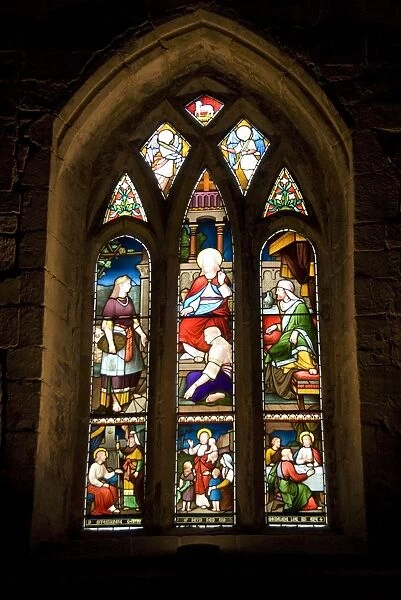 Stained glass windows, Dunfermline Abbey, Dunfermline, Fife, Scotland, United Kingdom