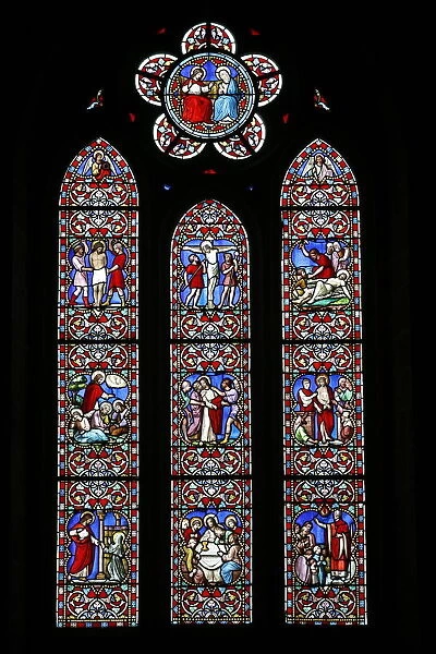 Stained glass windows, Saint-Samson cathedral, Dol-de-Bretagne, Ille-et-Vilaine, Brittany