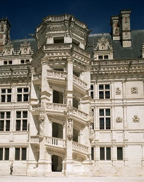 Staircase, Chateau of Blois, Loir-et-Cher, Centre, France, Europe