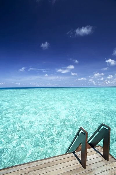 Stairs to the ocean, Maldives, Indian Ocean, Asia