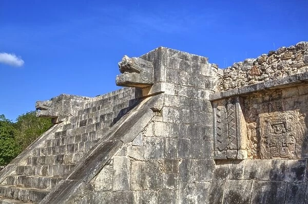 Stairway with serpent heads, Platform of Venus, Chichen Itza, UNESCO World Heritage Site