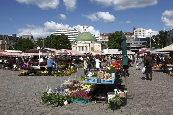 Stalls in Kauppatori Square (Market Square), Turku, Western Finland, Finland
