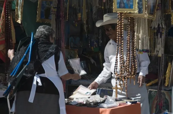 Framed Print : Stalls selling religious souvenirs and artifacts, Santuario de Atotonilco Framed Print : Stalls selling religious souvenirs and artifacts, Santuario de Atotonilco