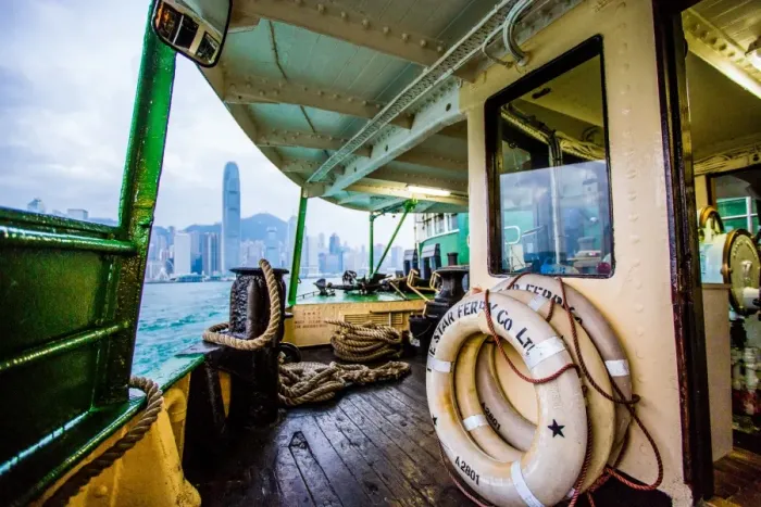 Framed Print : Star Ferry with Hong Kong in the background, Hong Kong, China, Asia Framed Print : Star Ferry with Hong Kong in the background, Hong Kong, China, Asia