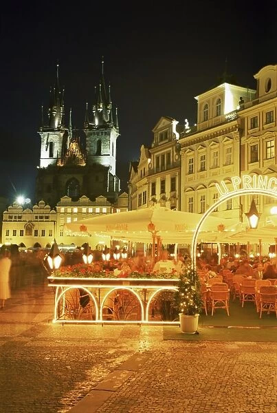 Stare Mesto Square, view towards Tyn Church, Prague, Czech Republic, Europe