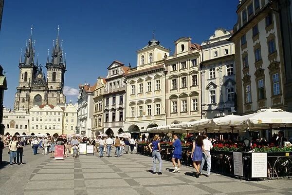 Staromestske Namesti (Old Town Square) and Tyn church, Prague, Czech Republic, Europe
