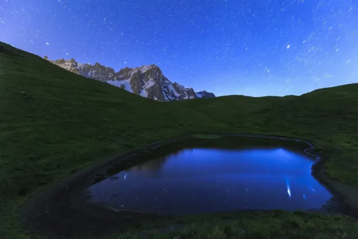 Framed Print : Stars reflected in a pool, Mont de la Saxe, Ferret Valley, Courmayeur, Aosta Valley Framed Print : Stars reflected in a pool, Mont de la Saxe, Ferret Valley, Courmayeur, Aosta Valley