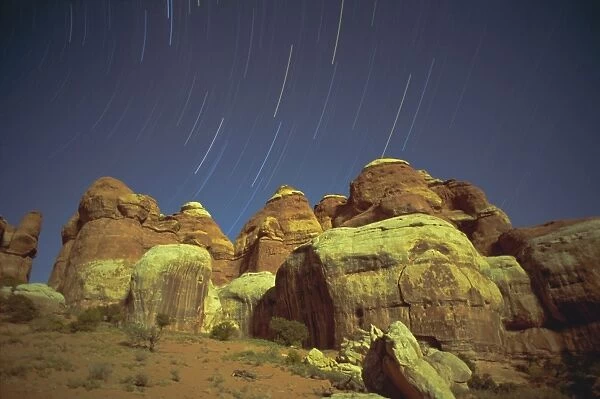 Starstreaks over rock formations