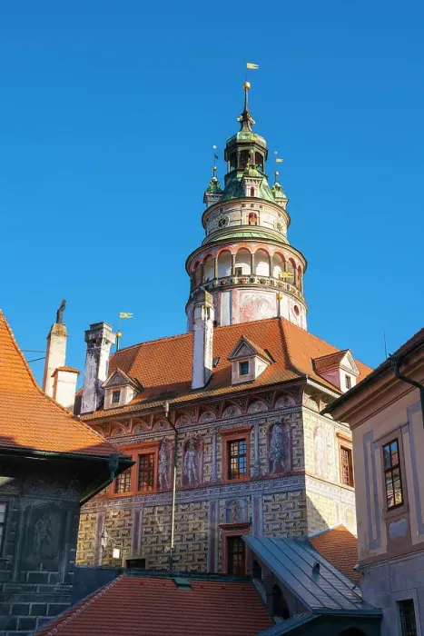 Framed Print : State Castle and Chateau Cesky Krumlov tower amidst blue sky, UNESCO World Heritage Site, Cesky Krumlov, South Bohemian Region, Czech Republic (Czechia), Europe Framed Print : State Castle and Chateau Cesky Krumlov tower amidst blue sky, UNESCO World Heritage Site, Cesky Krumlov, South Bohemian Region, Czech Republic (Czechia), Europe
