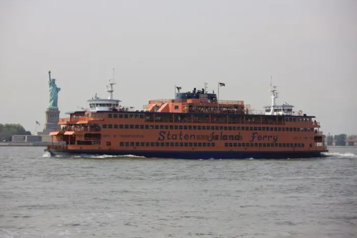 Framed Print : Staten Island Ferry and Statue of Liberty, New York City, New York, United States of America Framed Print : Staten Island Ferry and Statue of Liberty, New York City, New York, United States of America