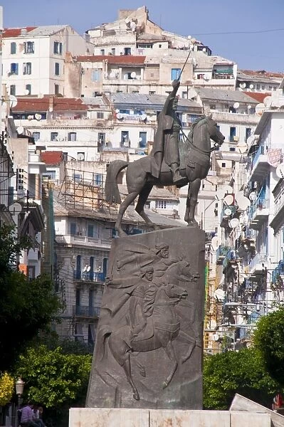 The statue of Abdel Kader at Place Abdel Kader, Algiers, Algeria, North Africa, Africa