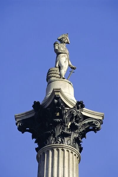 Statue of Admiral Lord Nelson, Nelsons Column, Trafalgar Square, London, England, UK