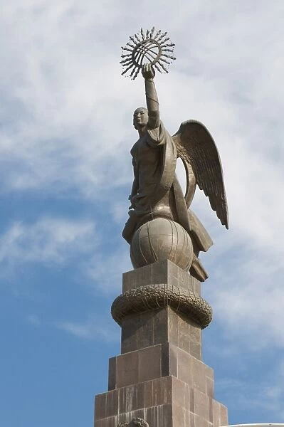 Statue of an angel at Ala-Too Square, Bishkek, Kyrgyzstan, Central Asia, Asia