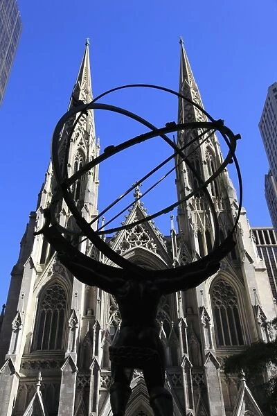 Statue of Atlas, Rockefeller Center, St. Patricks Cathedral, Manhattan