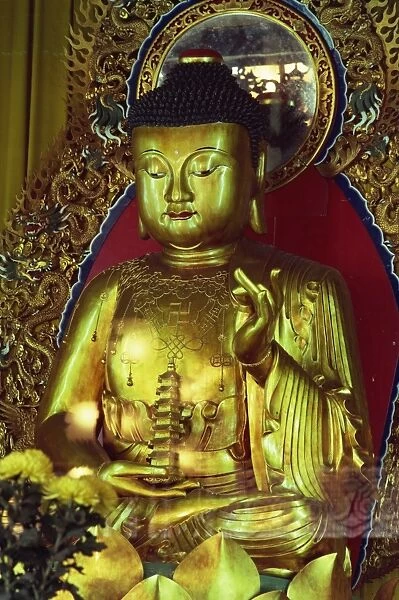 Statue of the Buddha, Polin Temple and monastery, Lantau Island, Hong Kong, China, Asia