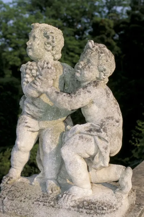 Framed Print : Statue of cherubs, Buchlovice chateau dating from the 18th century, Buchlovice Framed Print : Statue of cherubs, Buchlovice chateau dating from the 18th century, Buchlovice