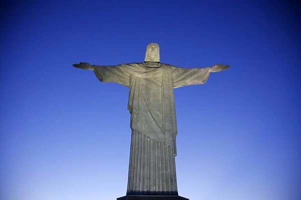 The statue of Christ the Redeemer on top of the Corcovado mountain, Rio de Janeiro, Brazil, South America