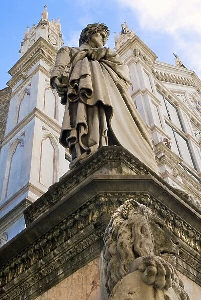 Statue of Dante Alighieri, Santa Croce, Florence (Firenze), UNESCO World Heritage Site