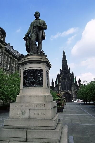 Statue of David Livingstone and the cathedral