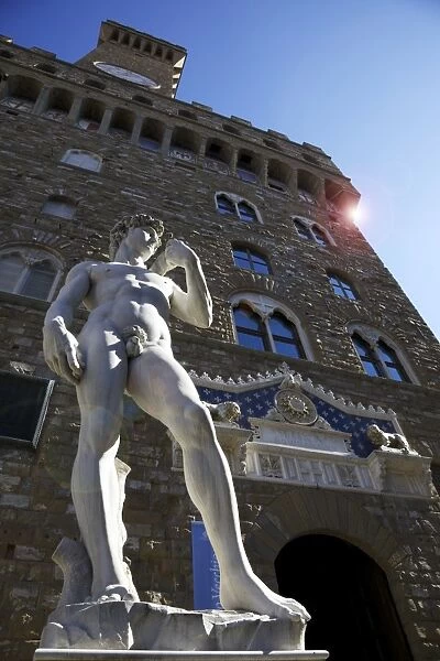 Statue of David by Michelangelo, Piazza della Signoria, Florence, UNESCO World Heritage Site