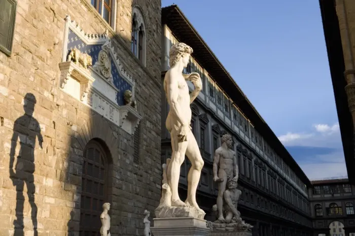 Framed Print : Statue of David with shadow Framed Print : Statue of David with shadow