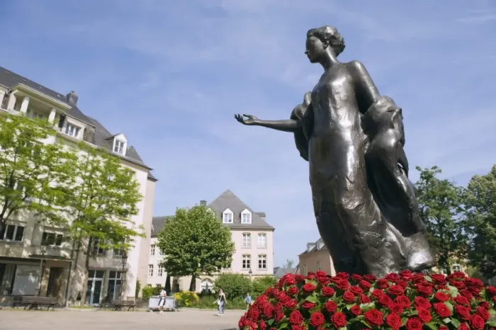 Framed Print : Statue of the Duchess of Luxembourg, Old Town, UNESCO World Heritage Site Framed Print : Statue of the Duchess of Luxembourg, Old Town, UNESCO World Heritage Site