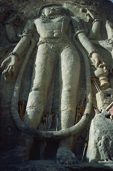 Statue of the future Buddha (Maitreya), Mulbekh, Ladakh, India, Asia