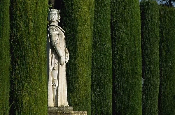 Statue in the garden, Alcazar de los Reyes, Cordoba, Andalucia, Spain, Europe